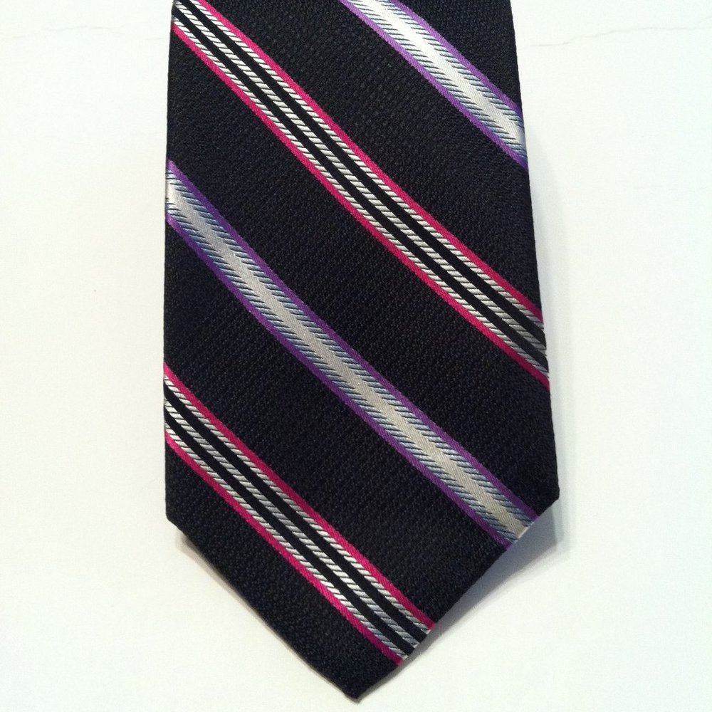 ROBERT TALBOTT MENS NEW BLACK SILK TIE  WIDTH: 3 1/2"